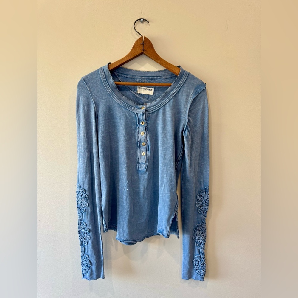 NWT Free People We The Free Our Song Henley Cuff Top